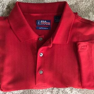 GUC PGA TOUR RED GOLF SHIRT SZ LG